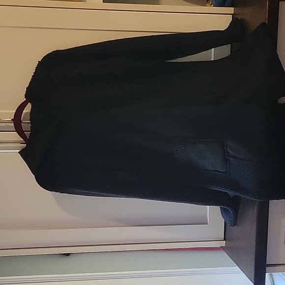Black reversible, hooded sweater coat - Picture 3 of 7